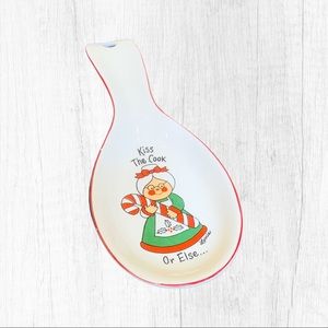 George Good Kiss the cook Christmas spoon rest